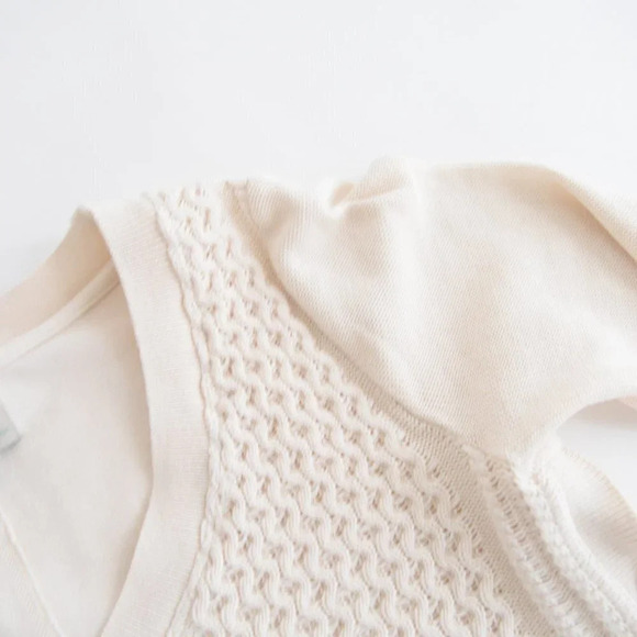 Anthropologie Saturday Sunday Cream  V-Neck Side Button Asymmetrical Sweater XS - Picture 13 of 14
